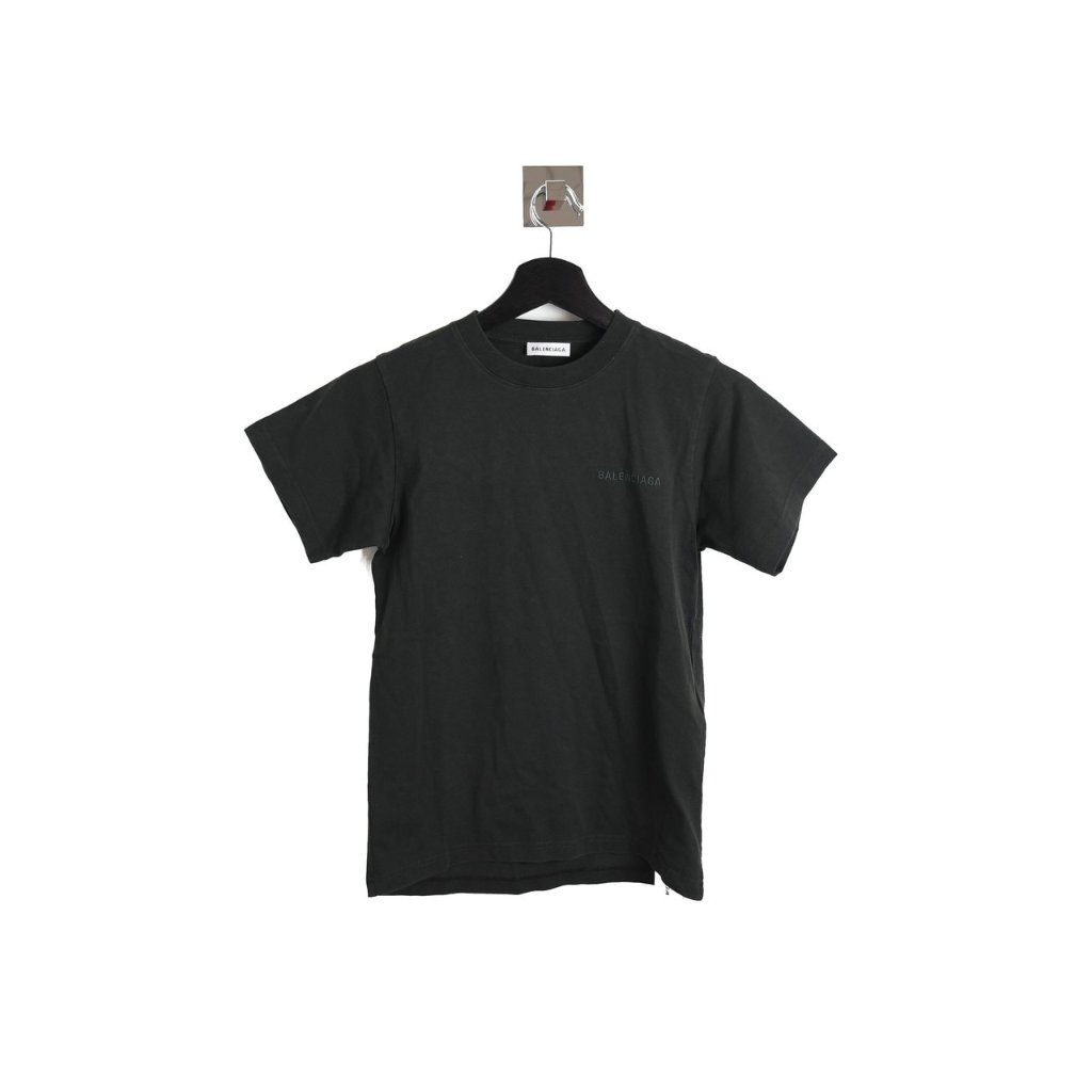Balenciaga Black Stitch Font Tee Shirt Black